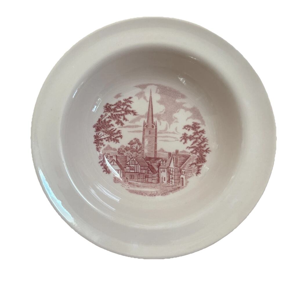 JG Meakin Romantic England Herefordshire Weobley Snack Dish Pink On Pink MCM